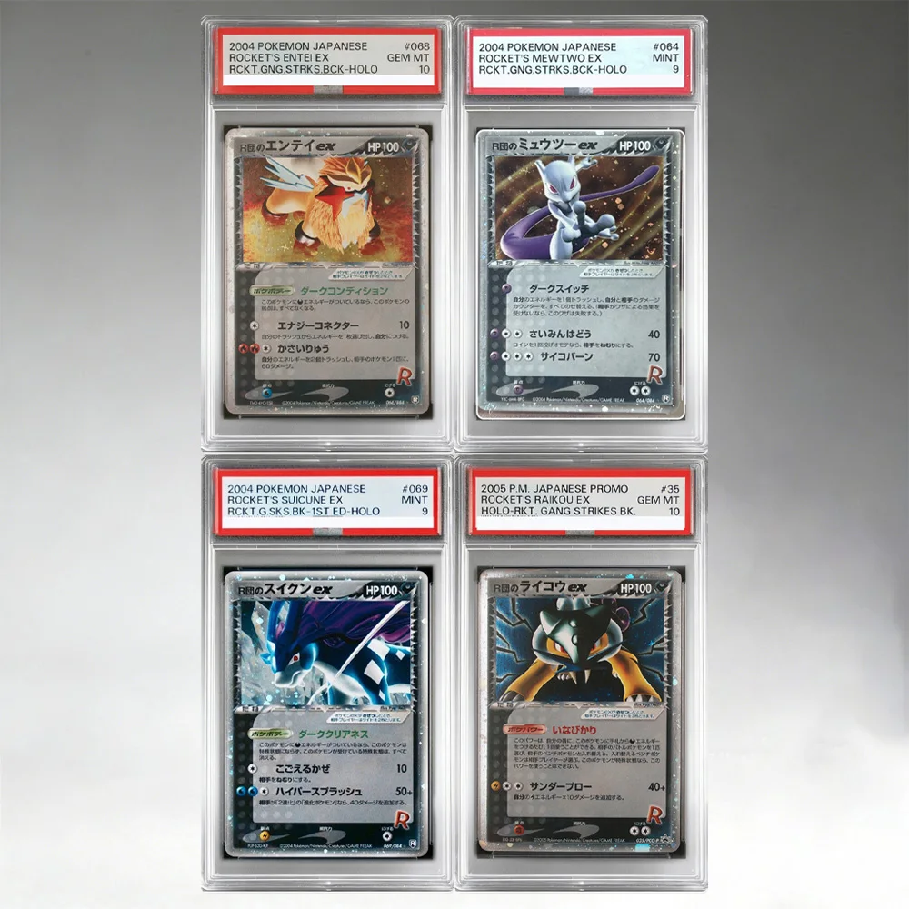 

DIY Proxy PTCG Rating Graded Card ROCKET'S ENTEI MEWTWO SUICUNERAIKOU Anime Card Classic Game Collectible Card Labels Card Gift