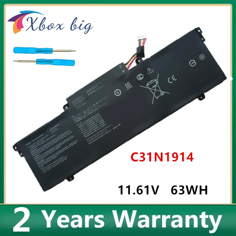 11.61V 63Wh Notebook Laptop Battery C31N1914 For Asus ZenBook 14 UX425QA  UX435EAL UX425UG UX435EG