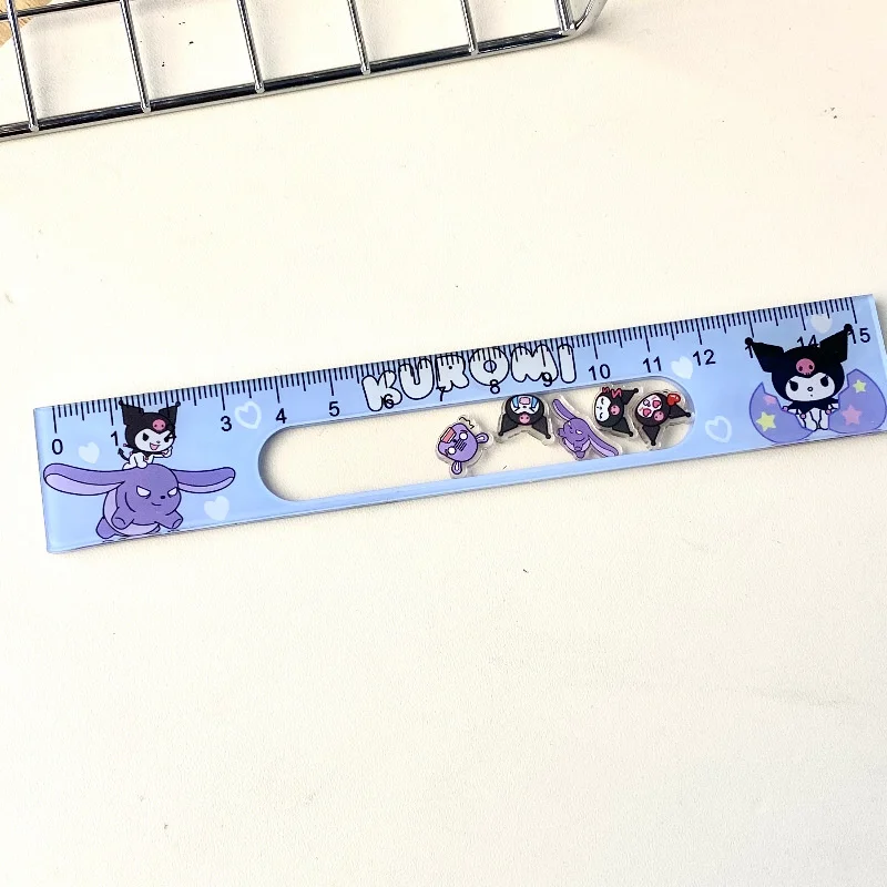 24pcs/lot Sanrio Kuromi Pochacco Kitty Acrylic Ruler Creative Drawing Tool Bookmark Promotional Stationery Gift School Supplies