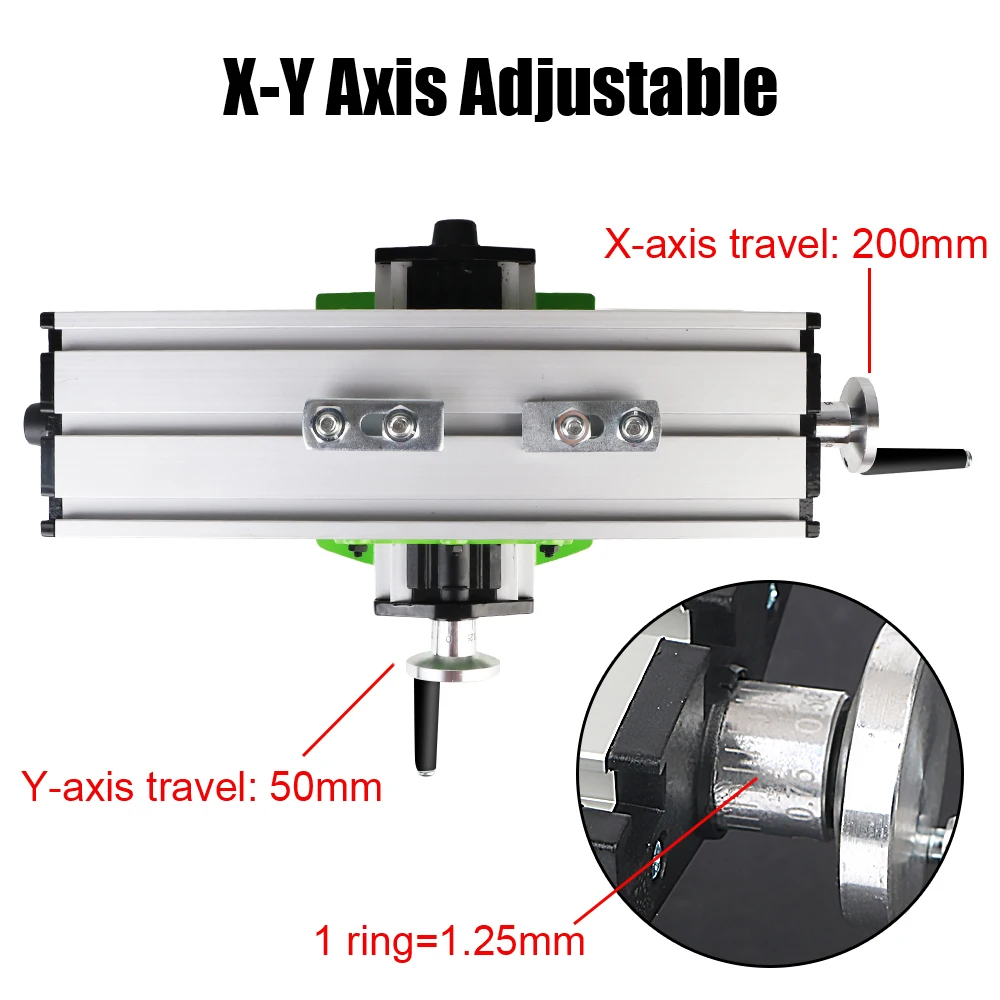 Multifunction Adjustable X-Y Axis Mini Precision Milling Machine Worktable Working Table Cross Slide Table Drill Vise Fixture