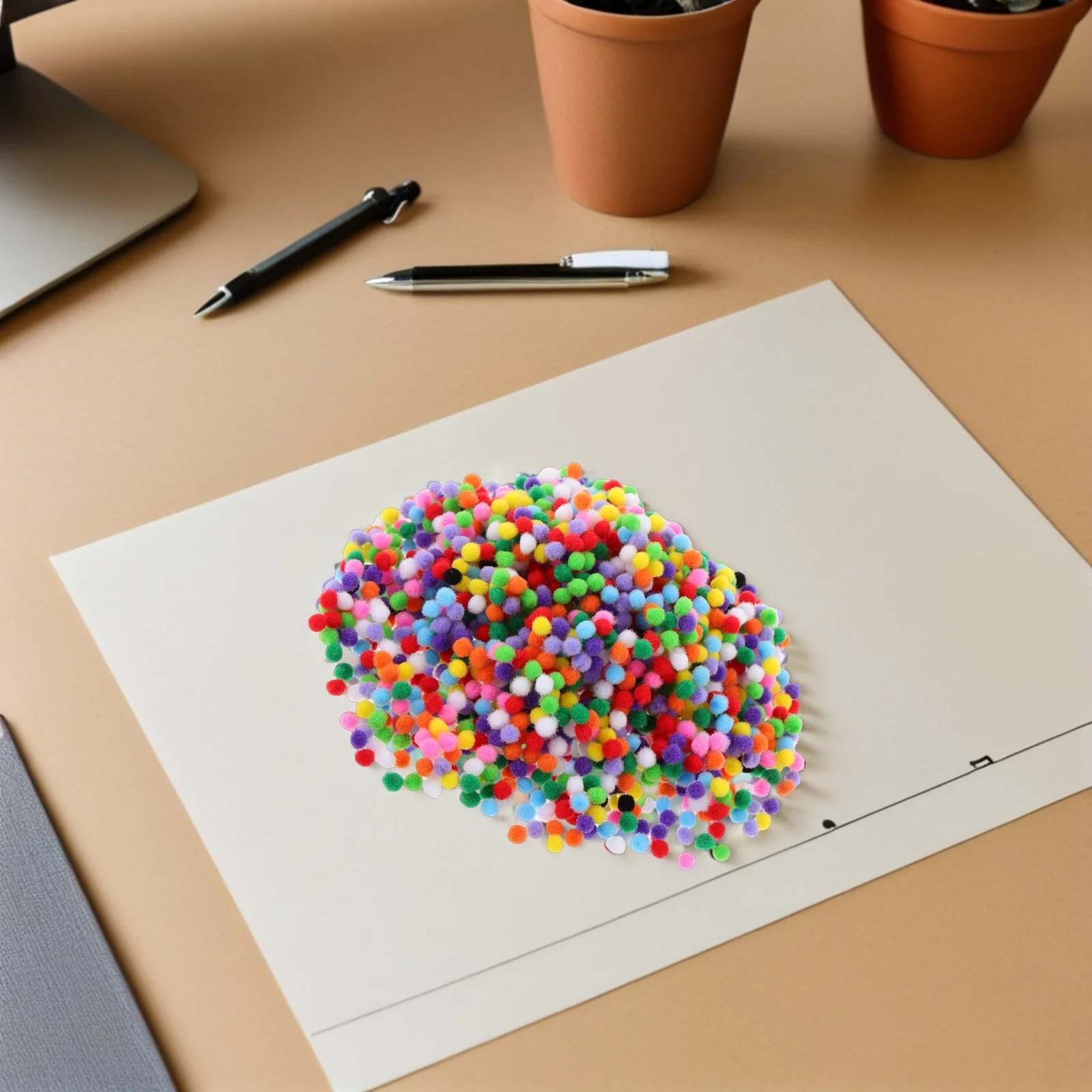 3000 Stück mehrfarbige weiche Bommel zum Basteln, DIY-Dekorationen, Kunstprojekte für Kinder, handgefertigte Bastelbedarf, Puffbälle zum Basteln