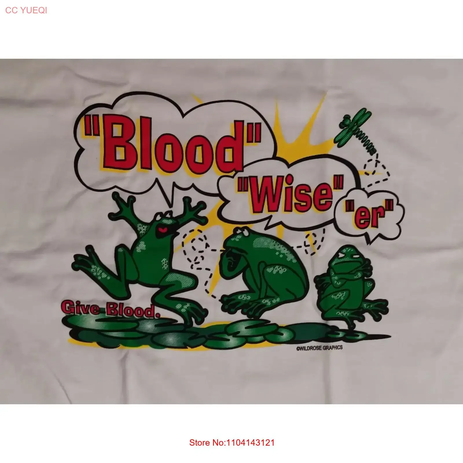 Budweiser Frogs Parody Blood Wise Er t shirt Donate animal funny Medium vintage Washed Stylish Comfortable streetwear graphic