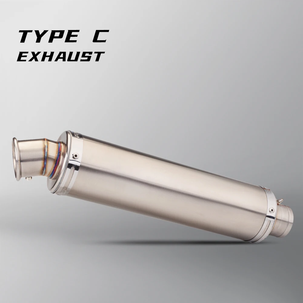 51MM Universal motorcycle exhaust muffler straight tail section exhaust muffler pipe for MT07 MT09 cbr250rr cb400f Z900 R3 Z400