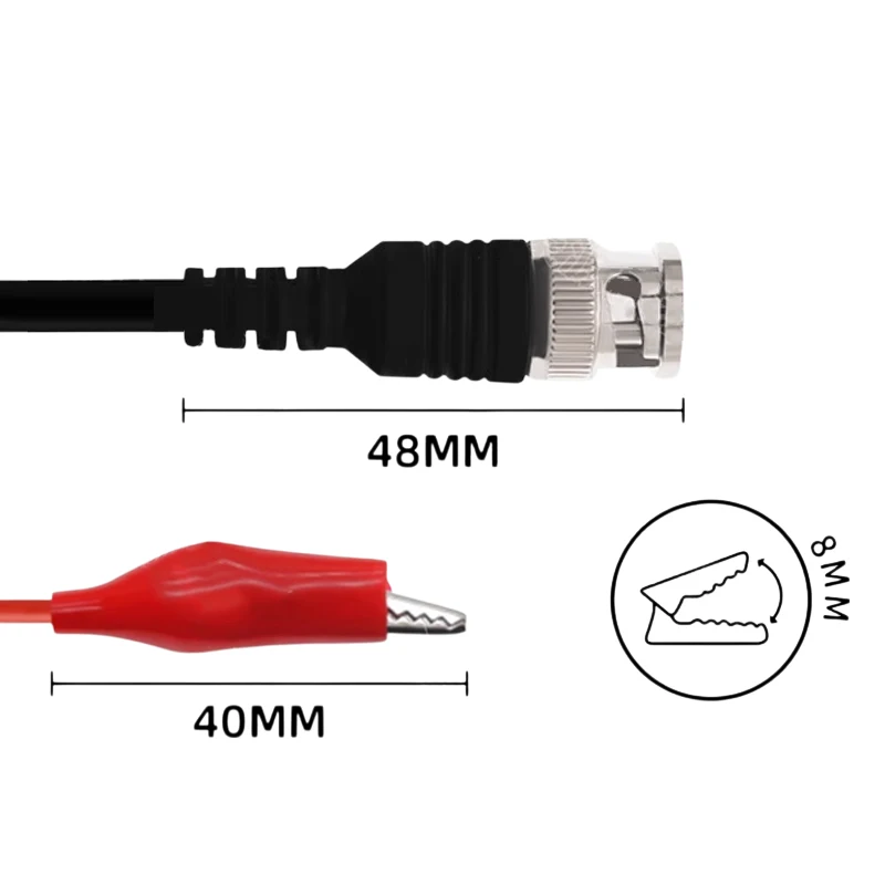Cavo di prova BNC maschio a doppio clip Cavo per notebook Cavo di alimentazione per accessori di monitoraggio da Q9 a doppio morsetto