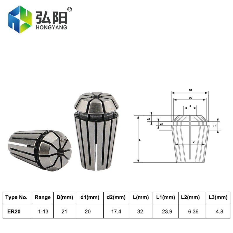 ER20 Chuck ER Spring Chuck Chuck Diameter 1-13mm For CNC Engraving Machine Milling Machine Spindle Tool