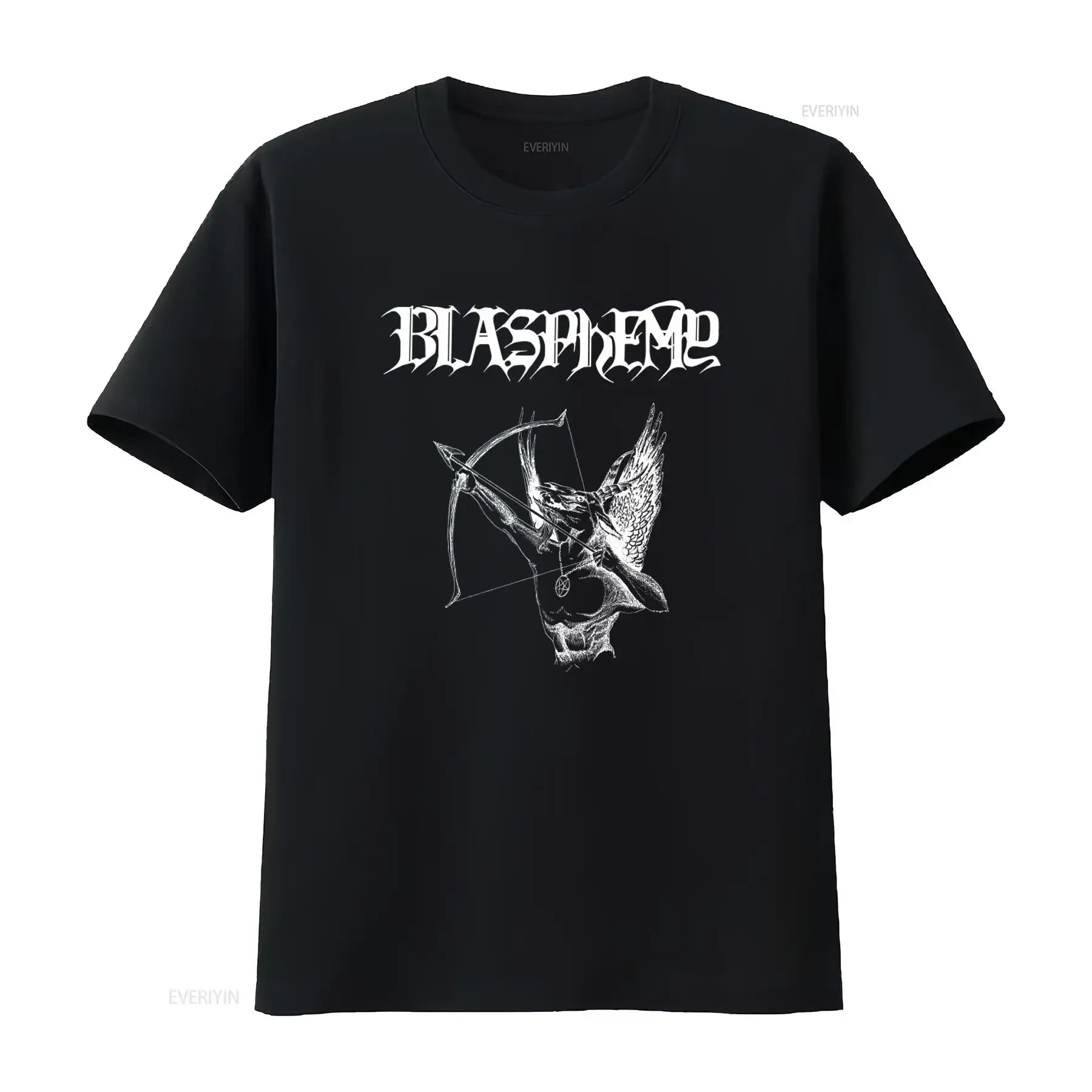 Blasphemy Rock Band T Shirt Gothic Archangel Design for Men and Women vintage Washed Casual streetwear graphic Comfortable
