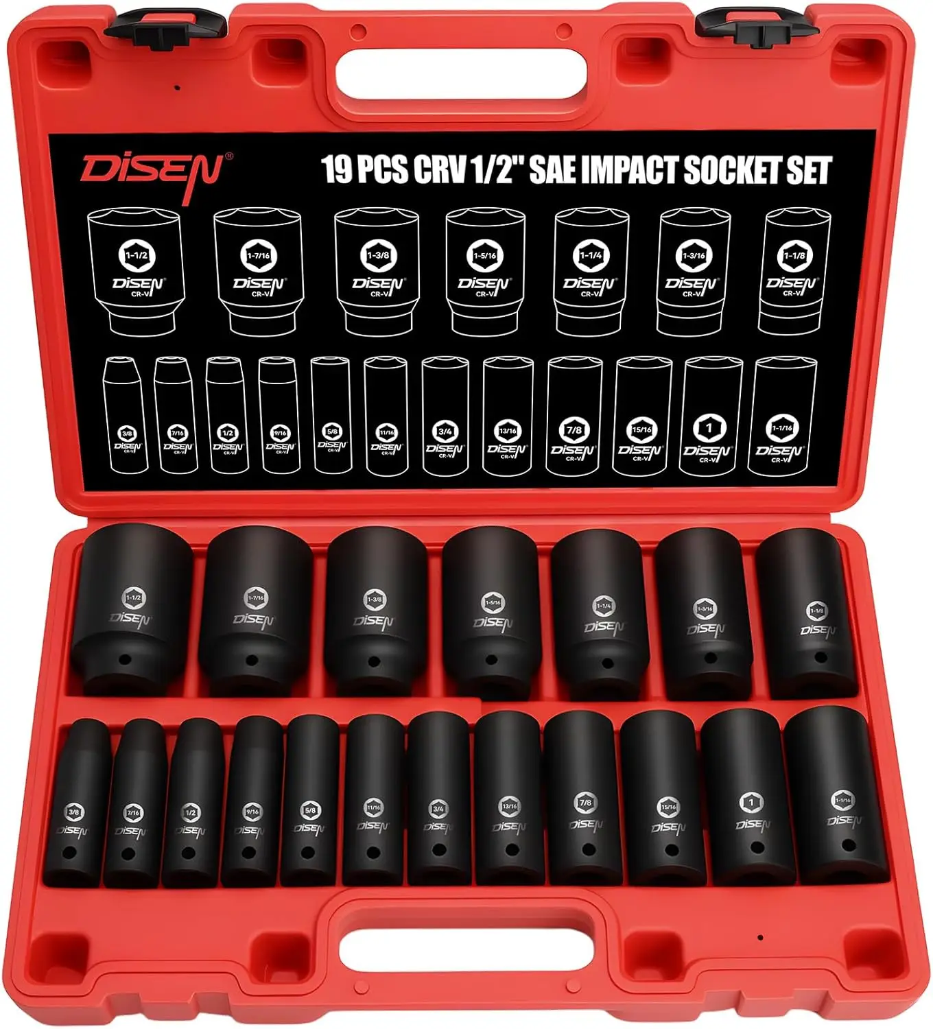 19-Piece 1/2" Drive…