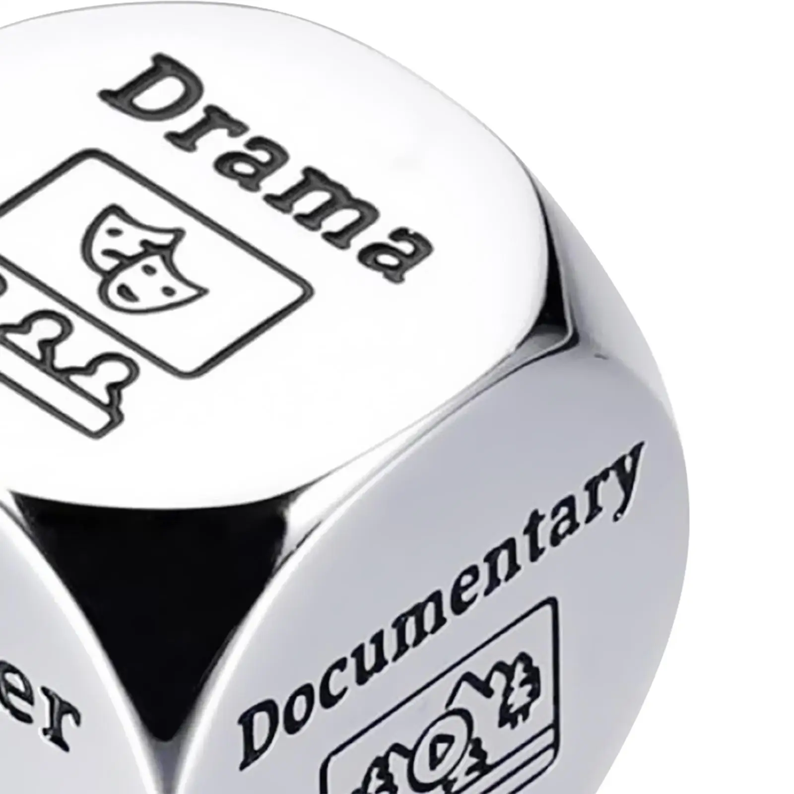 Date Night Dice Stainless Steel Movie Selector Cube Portable Romantic Gifts for Boyfriend Husband