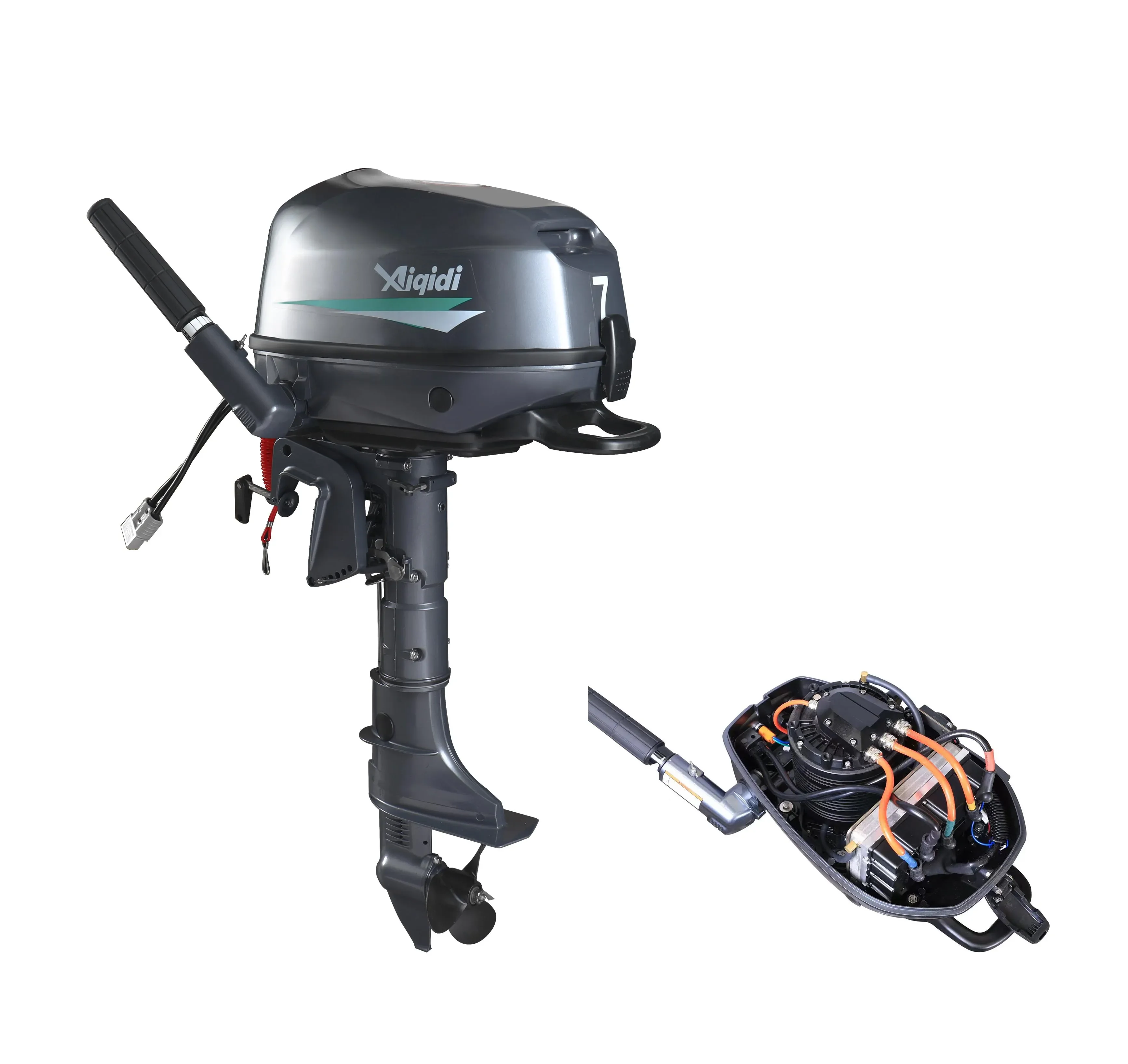 AIQIDI CE Approved E7 48V Electric Outboard Motor Water-cooling Tiller Control Magnet Synchronous Motor