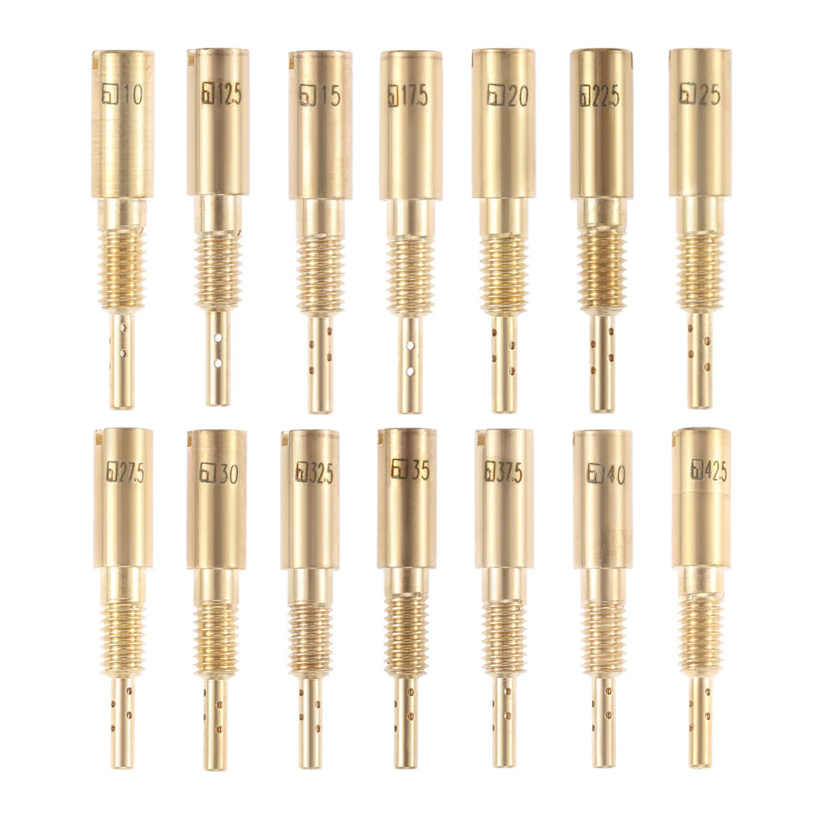 

1 Set Solid Brass Pilot Jet Slow Jet Kit For Mikuni RS HSR HS TM Fit For Kawasaki Suzuki Carburetors VM28/486 10# ~ 42.5#