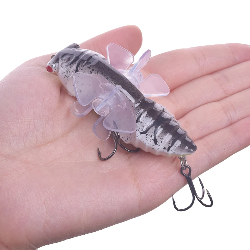 Señuelos De Pesca MAGT – Cebo De Saltamontes Artificial Realista De 4 Cm Con Anzuelo Triple, 5 Unidades