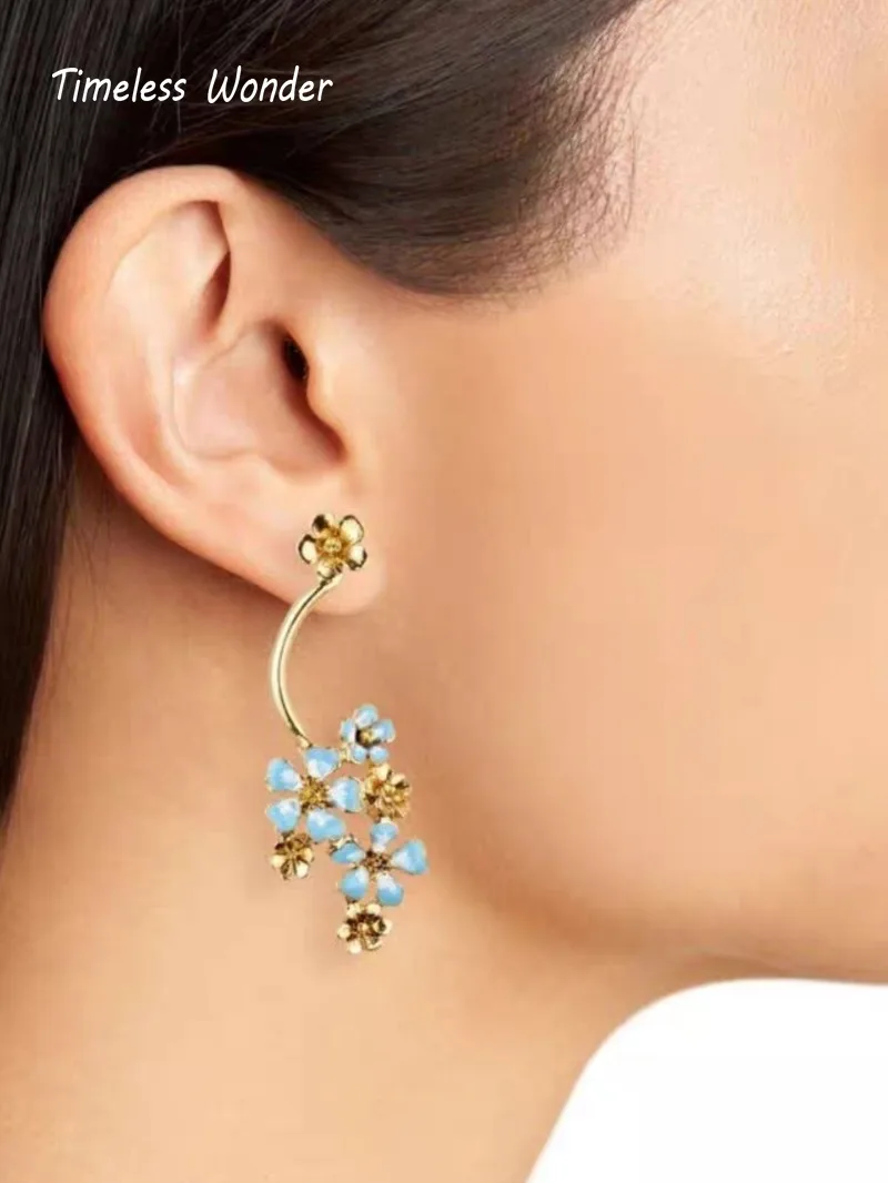 Imagem -04 - Timeless Wonder Fancy Enamel Geo Floral Stud Earrings para Mulheres Designer de Jóias Runway Goth Marca de Luxo Top Raro 5127