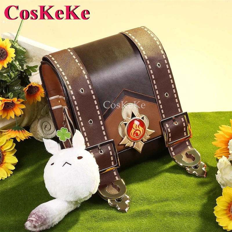 CosKeKe Klee Backpack Cosplay Anime Game Genshin Impact Fashion Lovely Universal School Bag For Women Role Play Accessories New