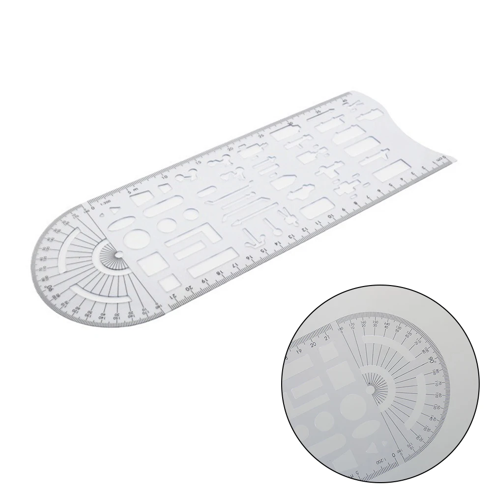 

1pc Traffic Accident Symbols Drawing Template Ruler Drawing Investigation Site Traffic Ruler Transparent Plastic Drawing Ruler