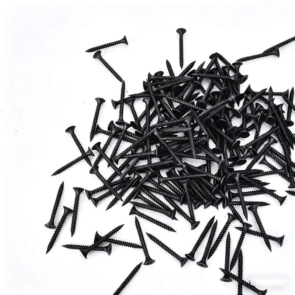 80-piece black M4 high-strength self-tapping screw set - 8 sizes, for home improvement, plastic, wood and soft metals