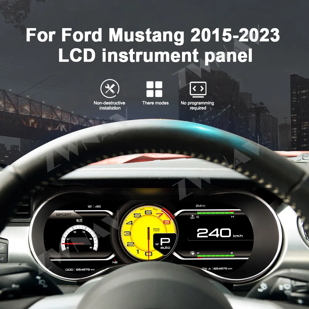 Digital Instrument Cluster 12.3 inch For Ford Mustang 2015-2023 Speedometer,Dashboard Virtual Driving display Cockpit Virtual