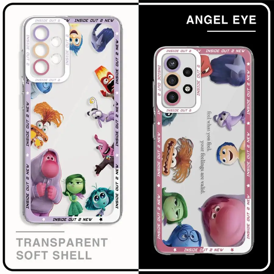 Disneys Cute Inside Out 2 Phone Case for Samsung Galaxy A35 A55A53 A54 A73 A34 A33 A25 A24 A13 A14 A15 5G Clear Soft Shell