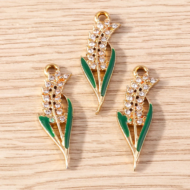 10 Stück 9x30mm Zarte Kristall-Weizen-Reis-Anhänger für Schmuckherstellung, Ohrringe, Halsketten, Schlüsselanhänger, DIY-Bastelzubehör – Detail 3