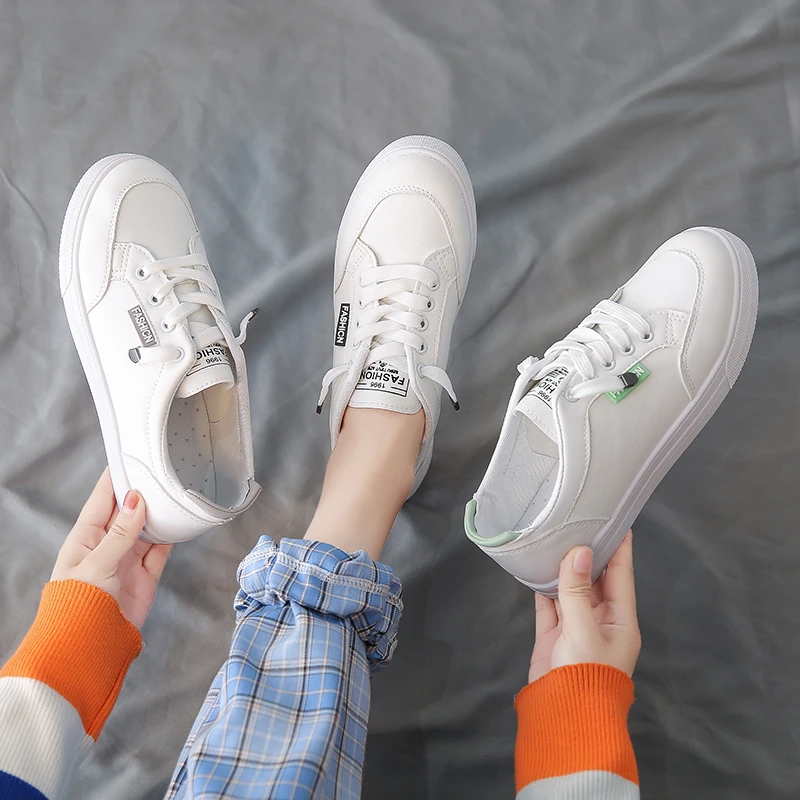Women Sneakers Women\'s Vulcanize Shoes Spring Autumn Breathable Flats Solid Color Mesh Shoes Young Woman Casual White Shoes