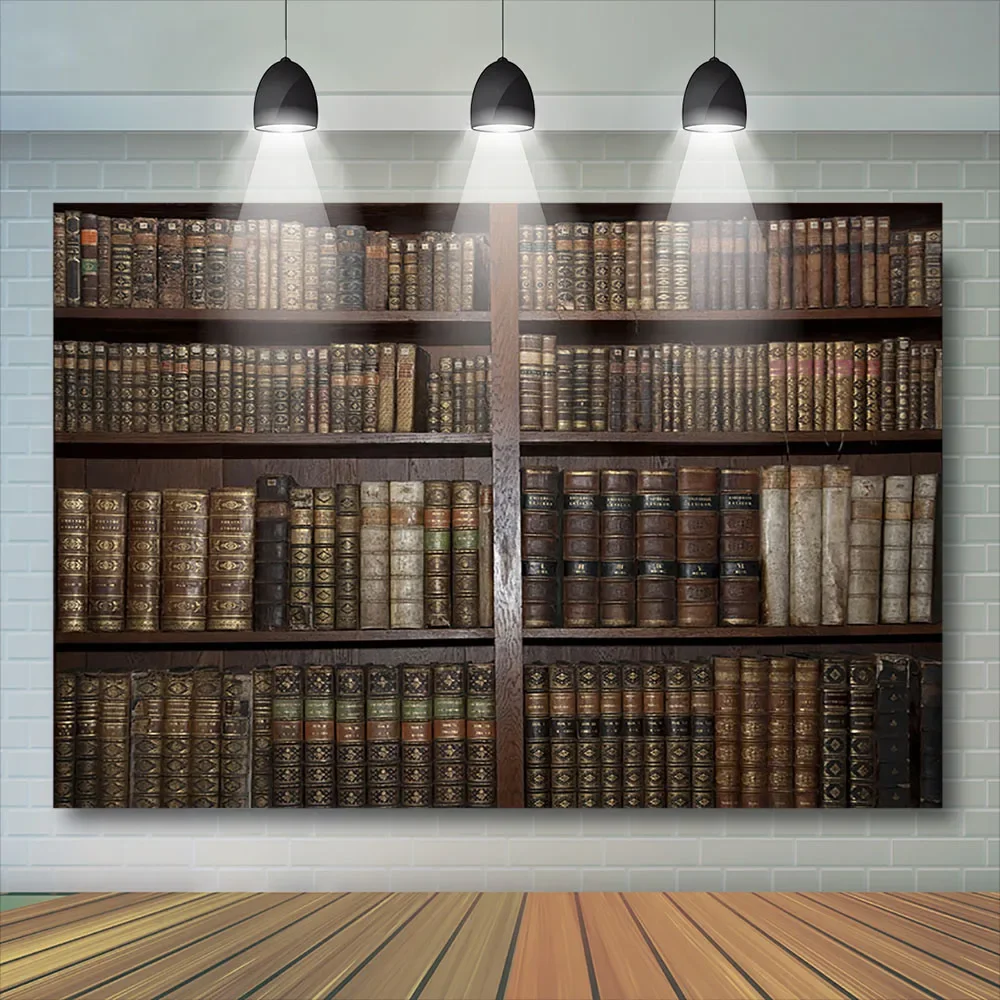 رف الكتب السحري للتصوير الفوتوغرافي خلفية مكتبة الأطفال دراسة كعكة الطفل سحق صورة حامل كتب خشبي خلفية استوديو الصور