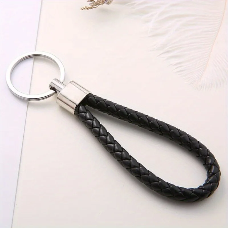 20-teiliges Set bunter gewebter PU-Schlüsselanhänger, gewebte Riemen, Schlüsselanhänger, kreative Geschenke, Autoschlüssel, Geldbörsen, Taschen, gemischte Farben – Detail 4
