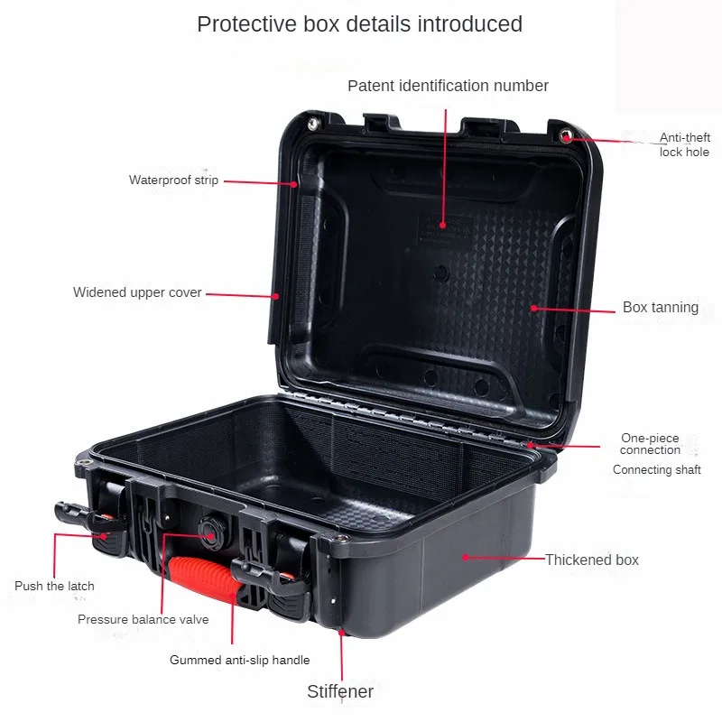 Plastic Toolbox Safety Equipment Case Thickened Large-Capacity Instrument Case Tool Storage Box Portable Suitcase With Sponge