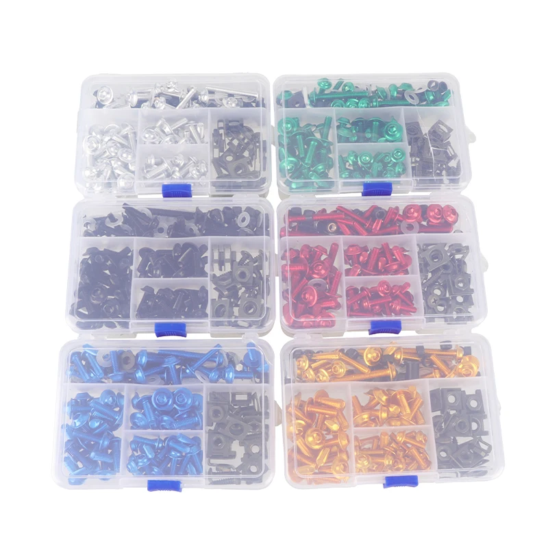 

177 Pcs Screws Aluminum Windscreen Screws Fasteners Screws Set Motorcycle Fairing Bolt Kit Modified Motocross Dirt Pit Bike Part