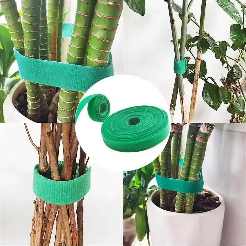 2M Green Garden Twine Plant Ties Nylon Plant Bandage Garden Hook Loop Bamboo Cane Wrap Support Garden Accessories