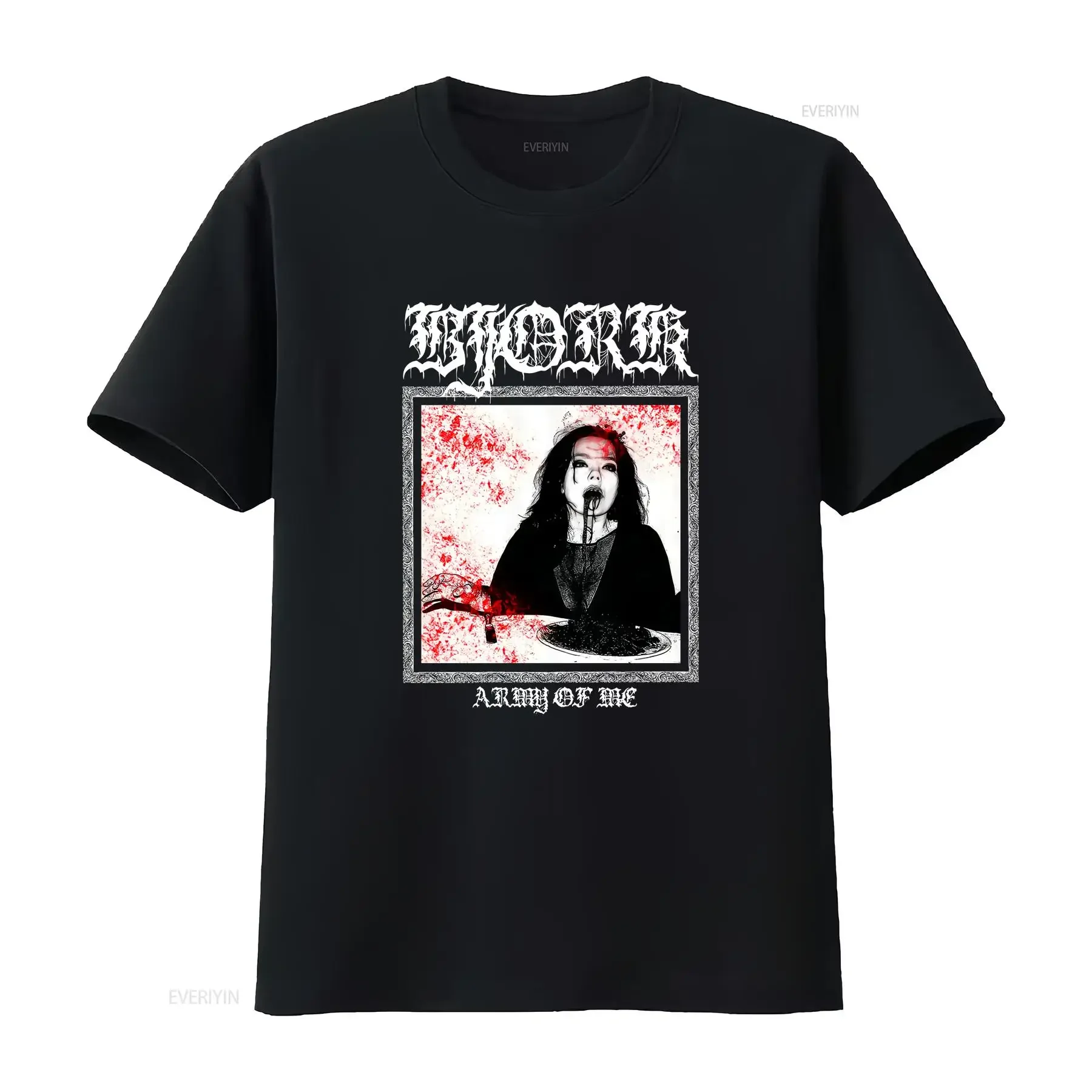 Vintage Bjork Metal Black  T shirt BJ712451 vintage Washed streetwear Soft Breathable Stylish designer clothes Versatile