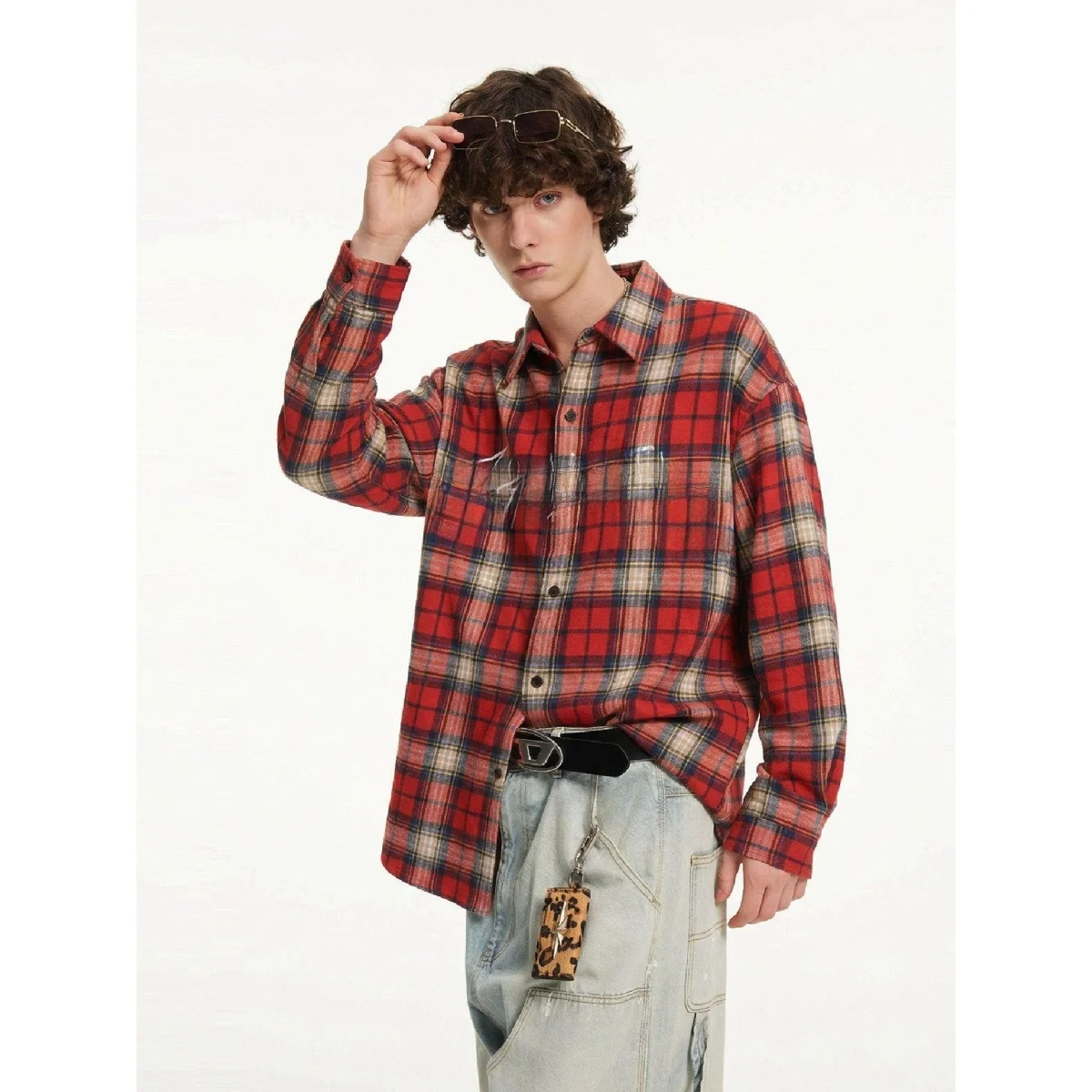 

American Retro Plaid Shirt Men Women Spring 2026 Design Sensation Couple Top Coat Loose Fit Long Sleeve Button up
