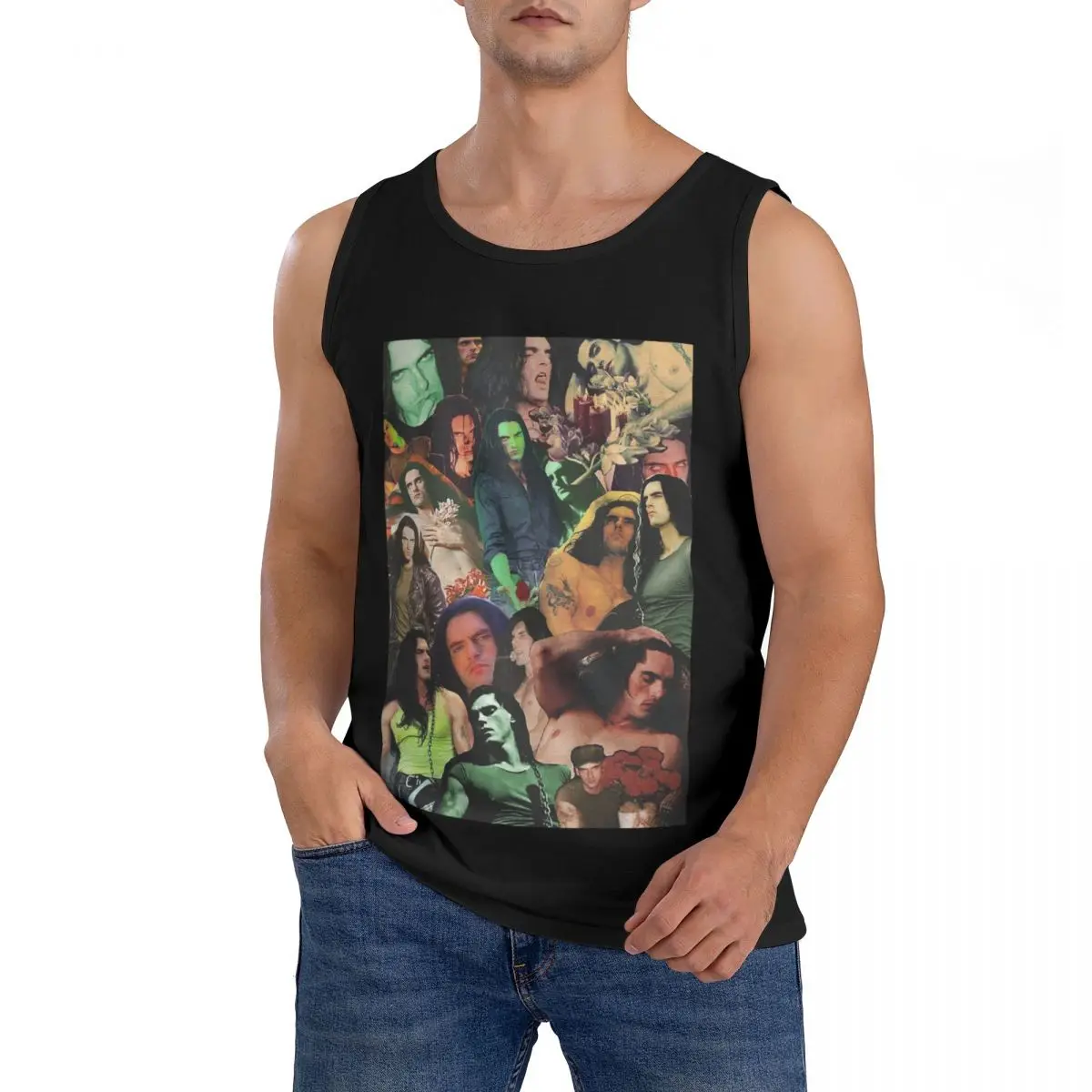 100% Cotton Type O Negative Peter Steele Dark Goth Sleeveless T-Shirt Men Workout Sports Clothing Tops Men's Crew Neck Vest