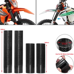 Dirt Bike-envoltura de horquilla delantera de fibra de carbono para Motocross, cubierta protectora de tubo de horquilla, protector, ajuste Universal