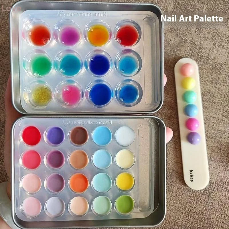 [L&P] لوحة ألوان أظافر لتزيين الأظافر شفافة عالية أو لوحة طلاء جل خلط لوحة رسم لوحة عرض مانيكير