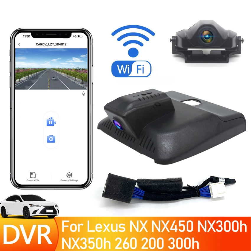 

New! Plug and play Car DVR WiFi Dash Cam Camera For Lexus NX NX450 NX300h NX350h 260 200 300h 2017 2019 2019 2020 2021 2022 2023