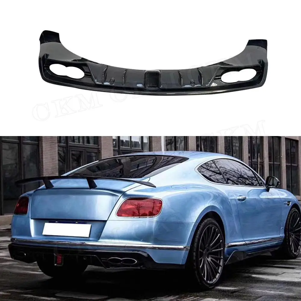 

Carbon Fiber Rear Bumper Lip Diffuser Splitters Spoiler for Bentley Continental 2015 2016 2017 FRP Rear Lip S Style