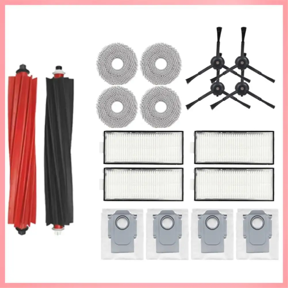 M02K-18PCS Roborock Qrevo マスター/V20/P10S プロ掃除機アクセサリーメインサイドブラシ HEPA フィルターモップパッドダストバッグ