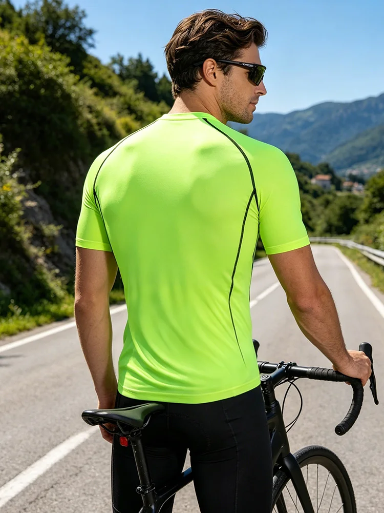 Men's and Women's Universal Quick-Dry Short-Sleeved Mountain Bike Road Cycling T-Shirt Suitable for Cycling Clubs-J66