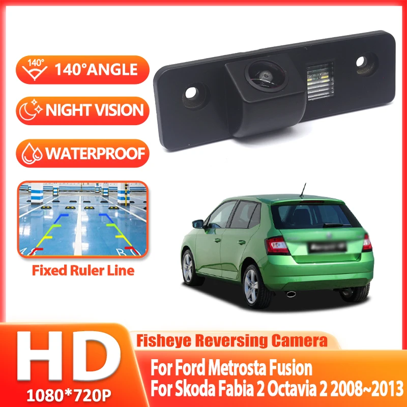

170 ° Камера заднего вида HD CCD для Ford Metrosta Fusion, Skoda Fabia 2, Octavia 2 2008~2013, 1080P, ночное видение, автоматическая
