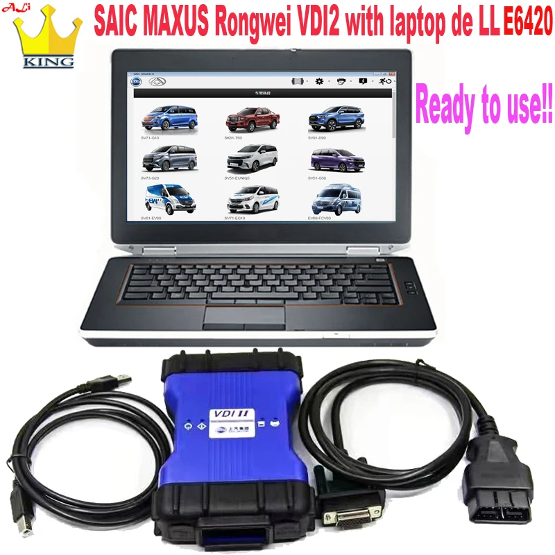 2024 lastest Rongwei MG SAIC MAXUS SIPS testing equipment obd 2 cable VDI2 online programming Diagnostic Scanner laptop e6420