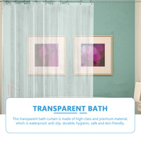 Waterproof Peva Shower Curtain Clear Magnetic Liner For Bathroom Bathtub Keeps Water Contained Dry Floor Easy Install Home