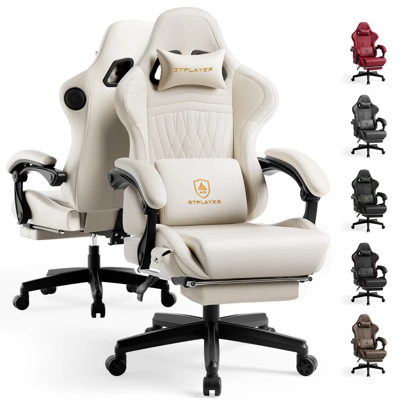 Gaming Chair with Speakers ACE-PRO, Computer Video Game Chairs with Footrest for Adults, Built-in Speakers, App Support