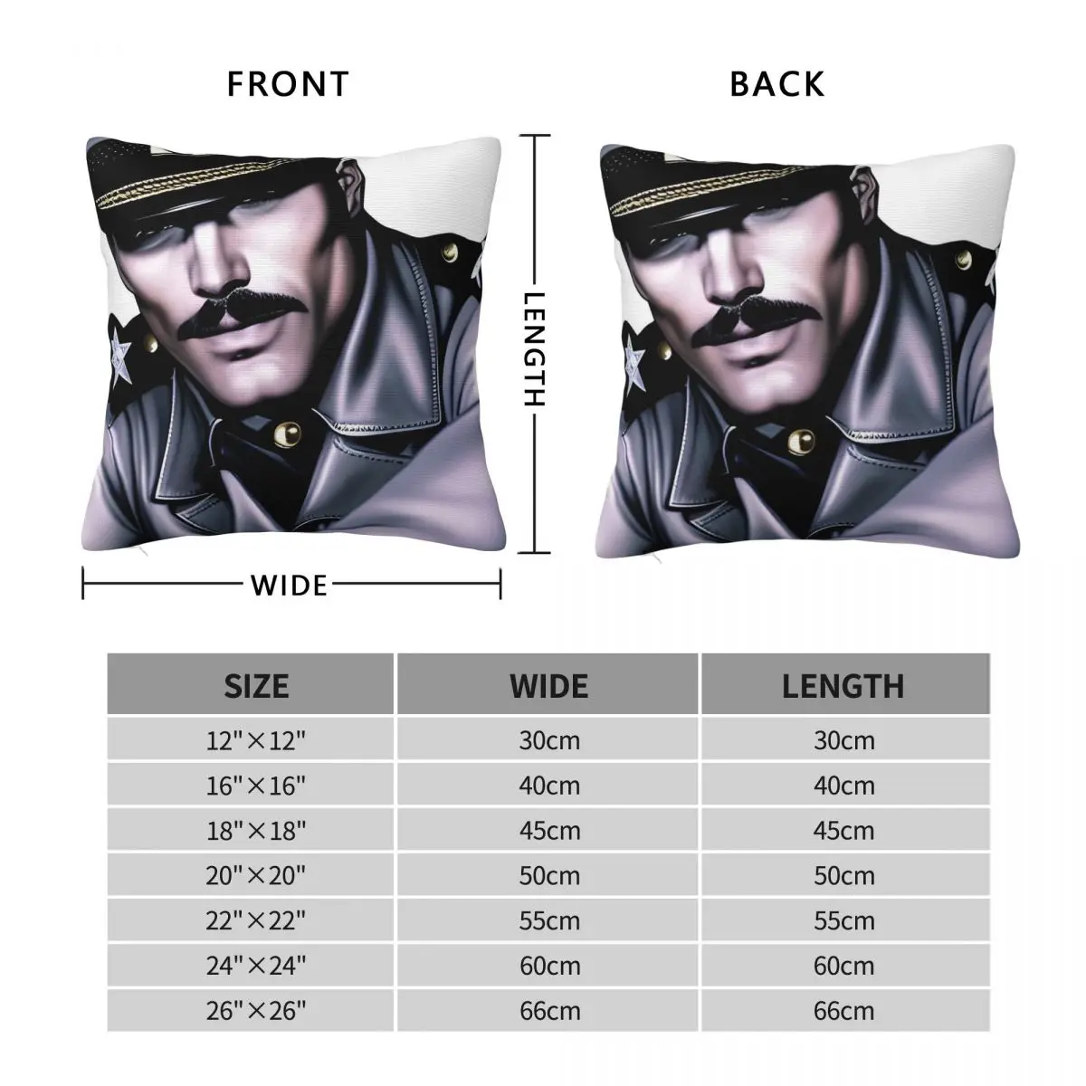 Sailor Mustached Daddy Lgbtq Square Pillowcase Polyester Linen Velvet Printed Zip Decor Sofa Seater Cushion Cover 18