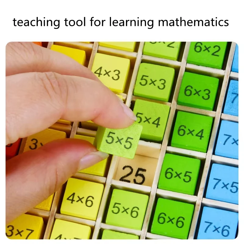 Montessori Kinder Lernspielzeug Holz Multiplikation Brettspiel für Multiplikationstabelle Mathematik Arithmetik Lehrmittel