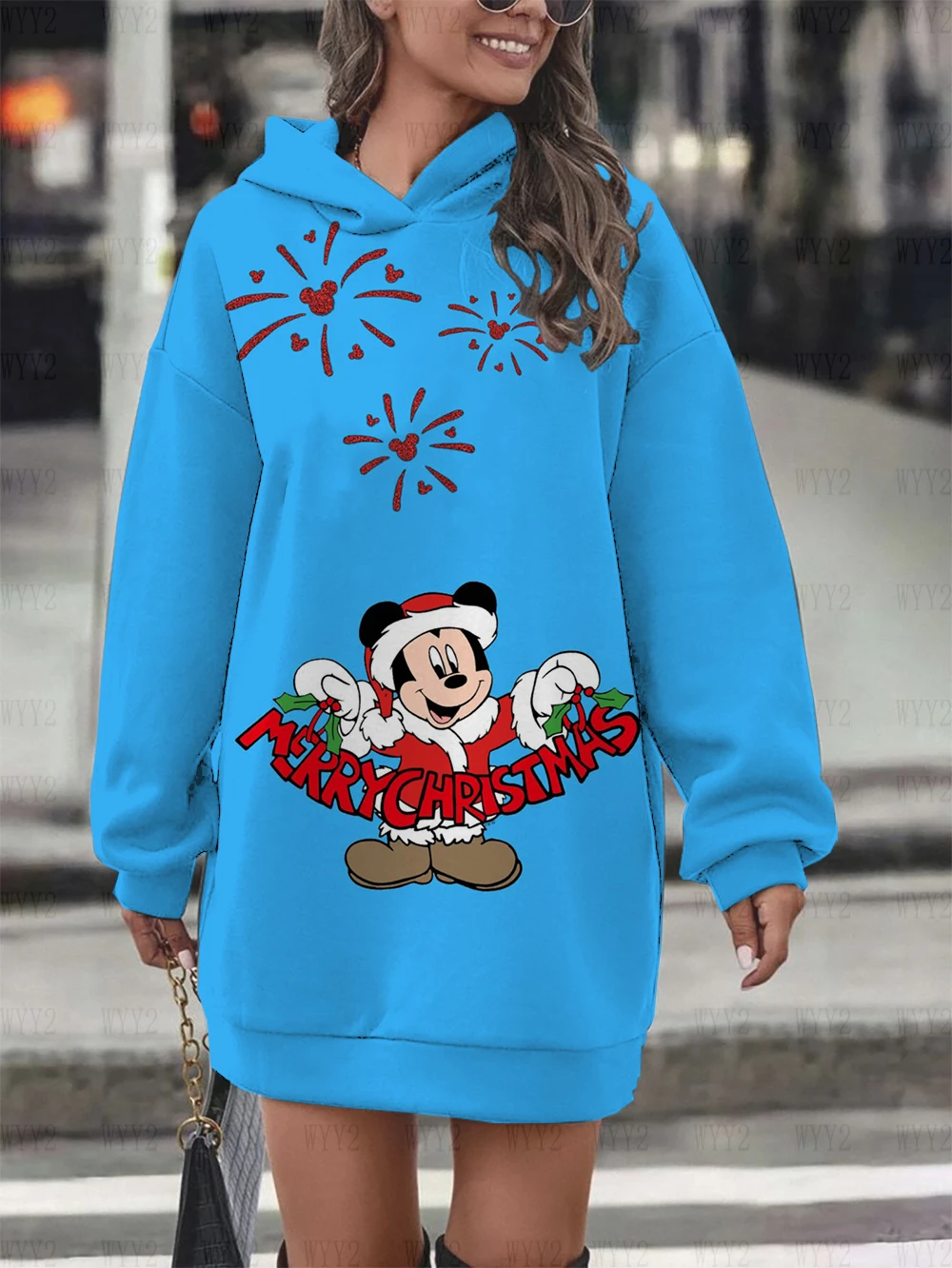 2024 new autumn and winter Disney Mickey Mouse Mickey print sweatshirt Christmas gift women\'s comfortable dress hoodie