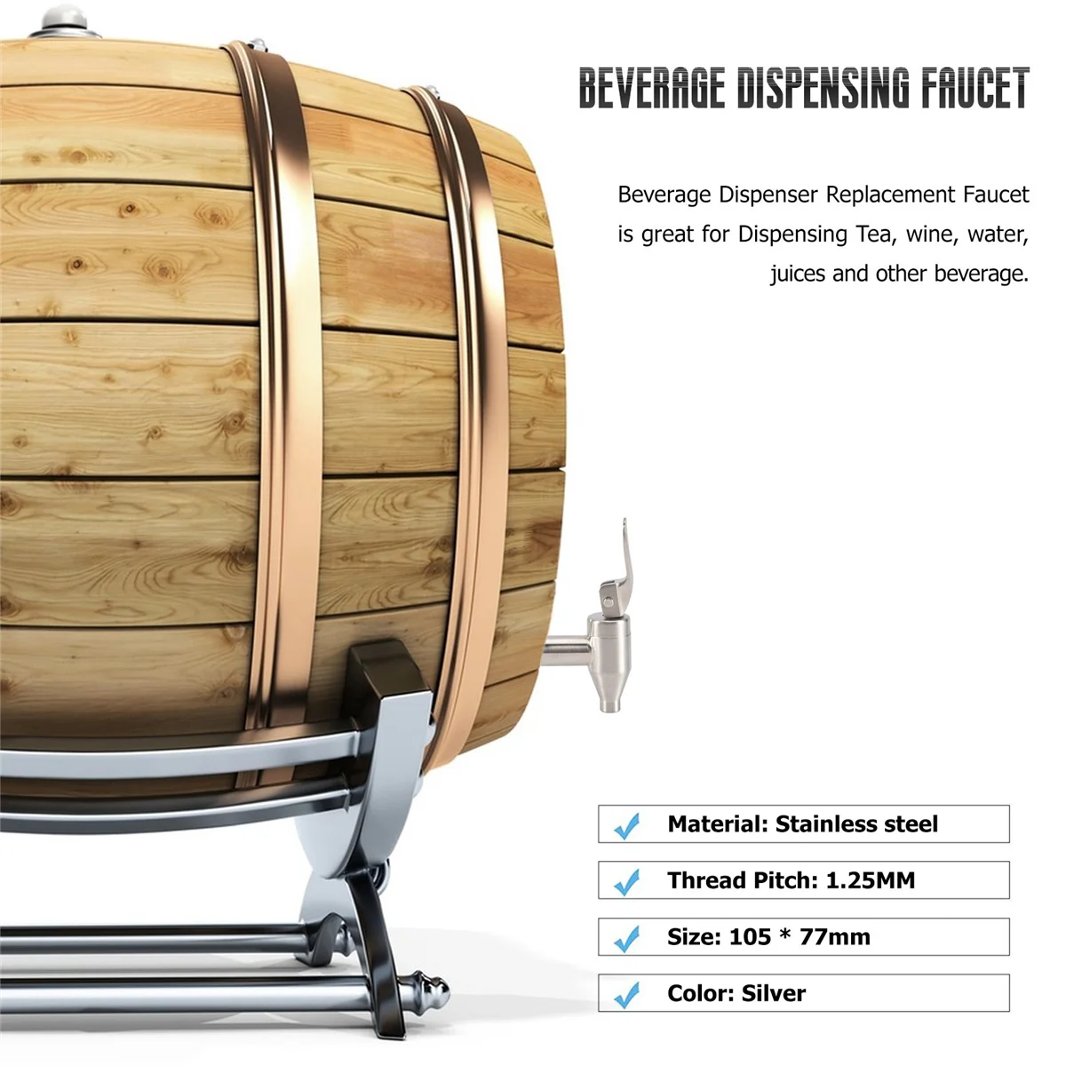 จุกเปลี่ยนตู้น้ําเครื่องดื่ม, สแตนเลสขัดเงาสําเร็จรูป, ก๊อกน้ําเปลี่ยนตู้น้ํา, เหมาะกับ Berkey และ