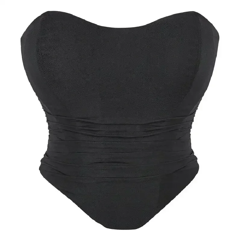 Fashion Women Sexy Corset Crop Tops Vest Sleeveless Off Shoulder Female Underwear Backless Bustier Top Summer Party Short Camis