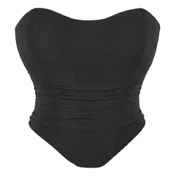 Fashion Women Sexy Corset Crop Tops Vest Sleeveless Off Shoulder Female Underwear Backless Bustier Top Summer Party Short Camis