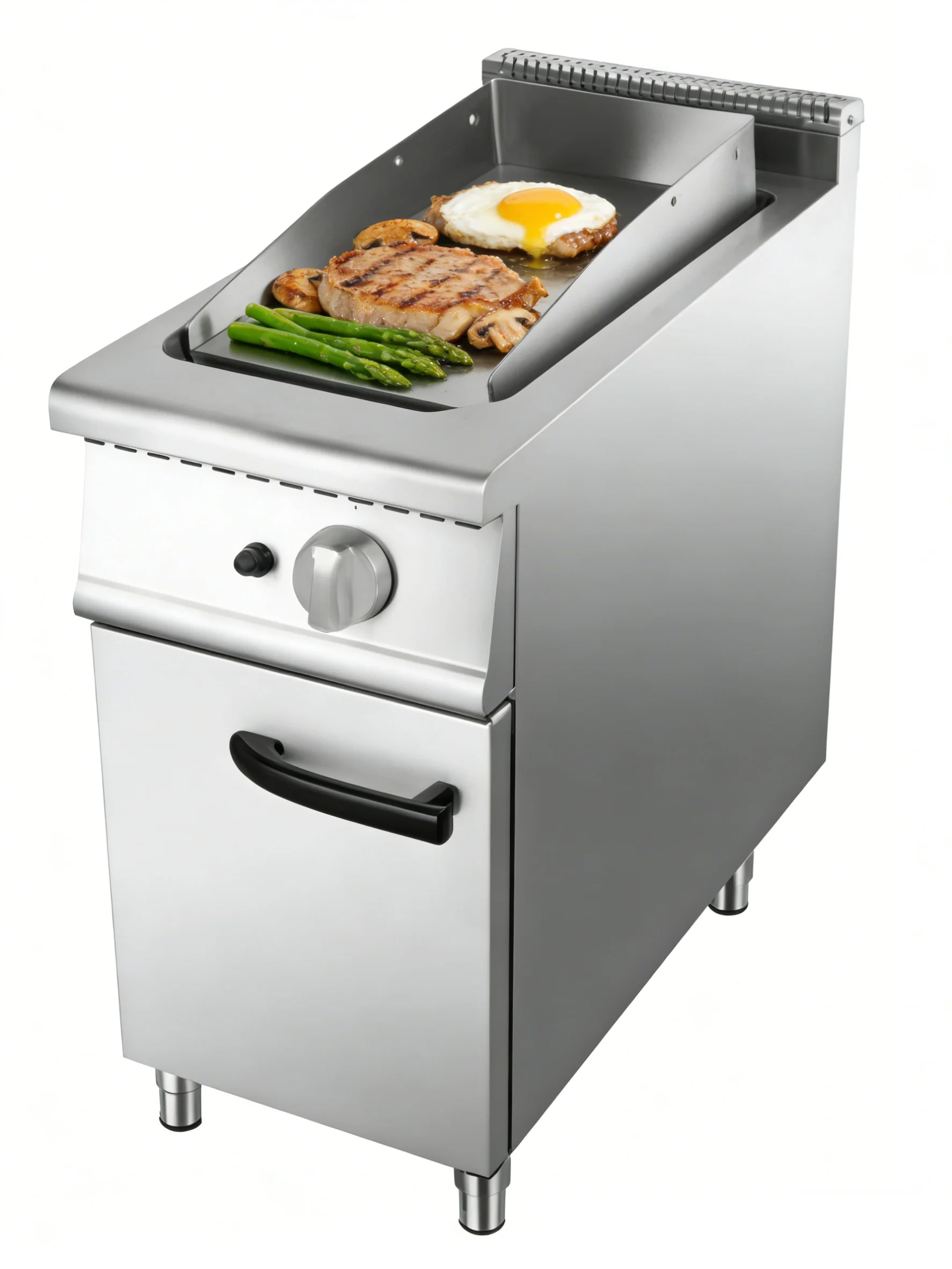 Commercial Kitchen Equipment Mini Freestanding Stainless Steel Flat Top Gas Griddle Grill With Cabinet