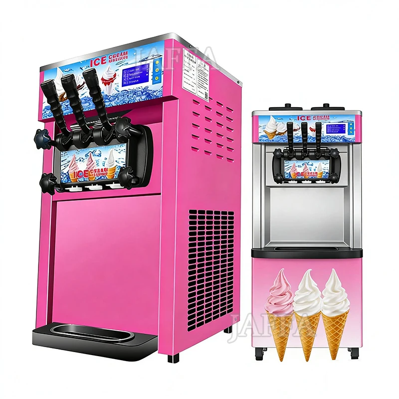 Commercial Ice Cream Maker, 18L/H Yield, 1200W Countertop Soft Serve Machine With 4.2L*2 Hopper 3.6L Cylinder Price for Sale