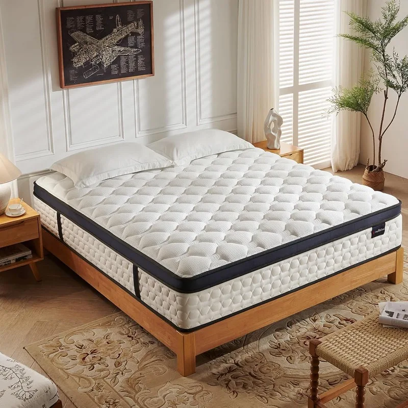 

14 Inch Queen Mattress in a Box,with Gel Memory Foam & Individual Pocket Spring for Edge Support, Pressure Relief